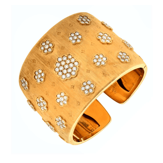 Buccellati 1980s 18KT Yellow Gold Diamond Bracelet front