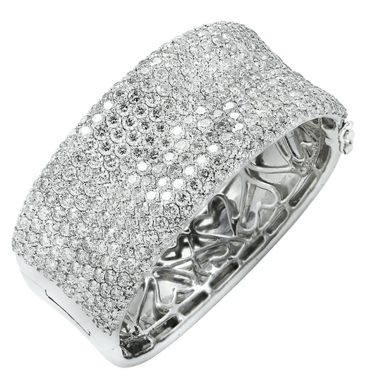 Contemporary 18KT White Gold Diamond Bracelet front