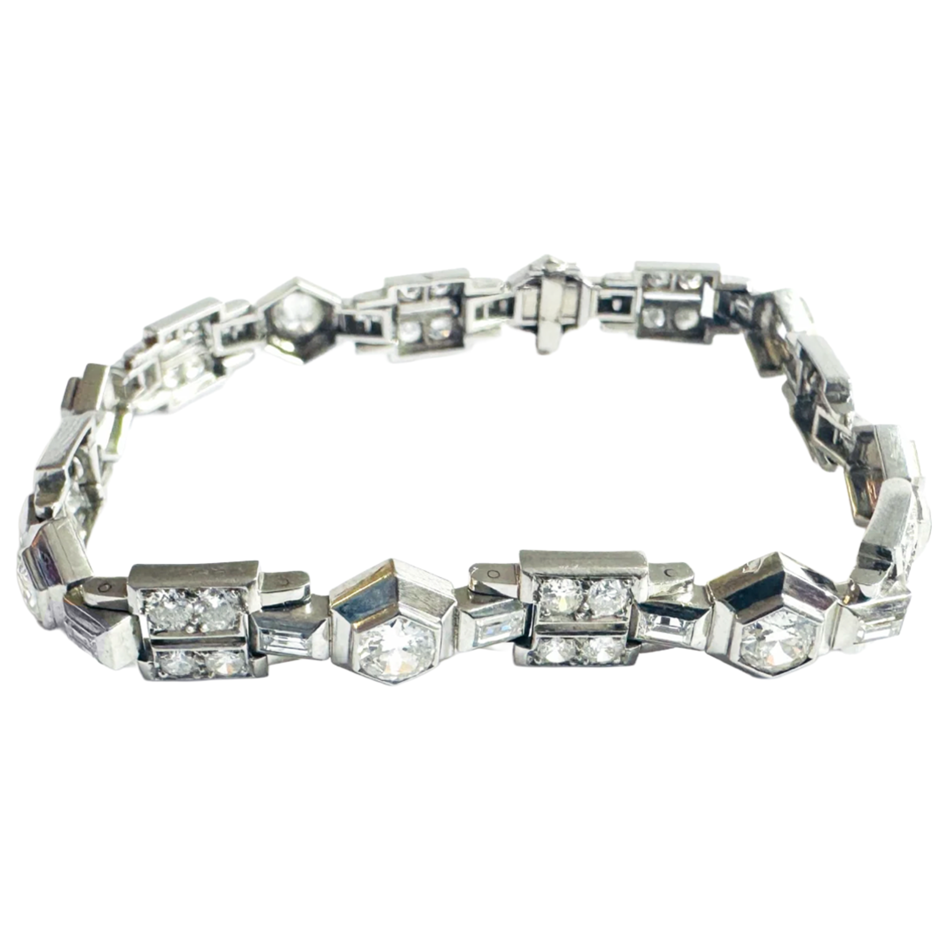 Mauboussin Paris Art Deco Platinum Diamond Bracelet front