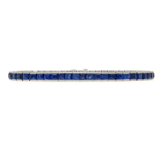 Tiffany & Co. Art Deco Platinum Sapphire Bracelet front
