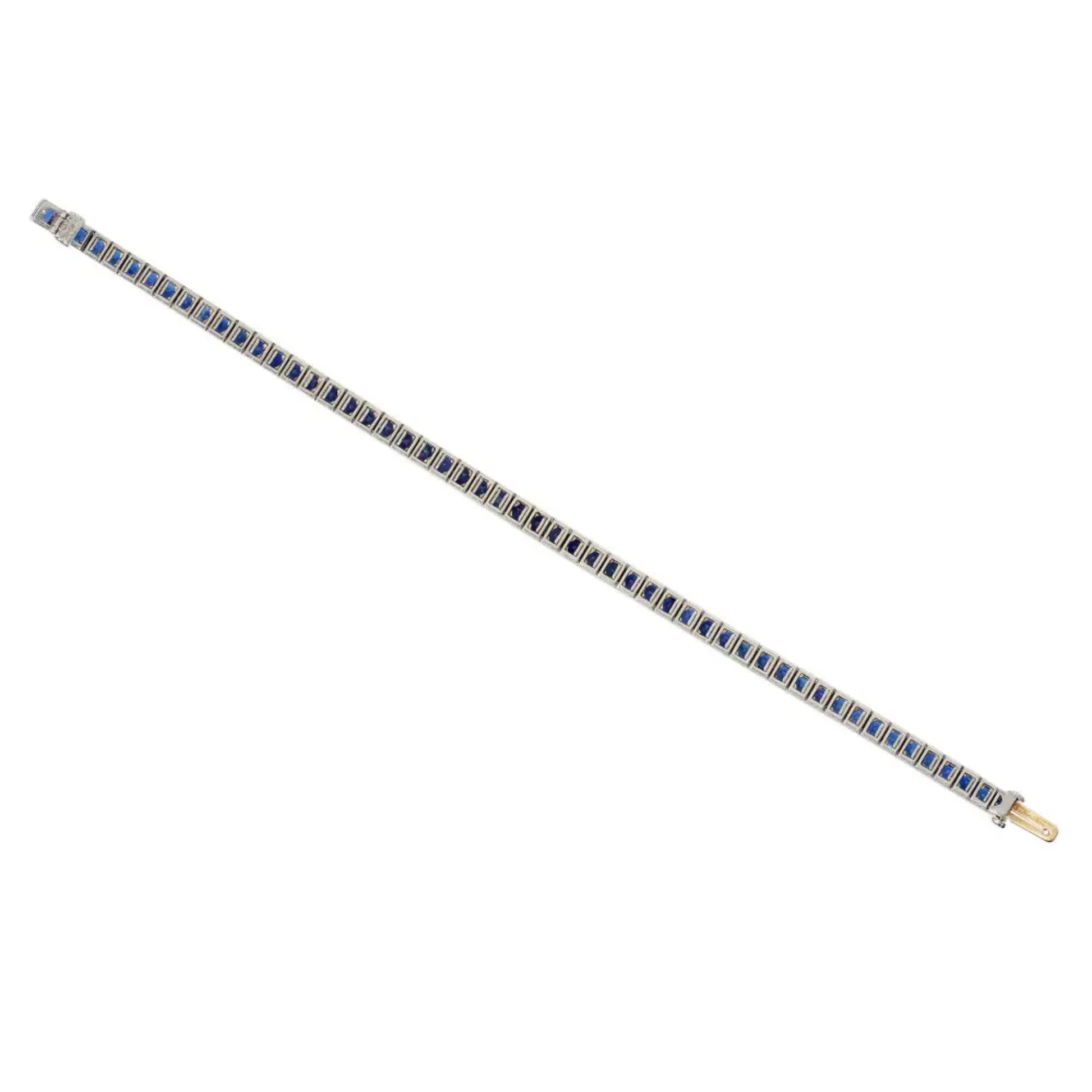 Tiffany & Co. Art Deco Platinum Sapphire Bracelet back