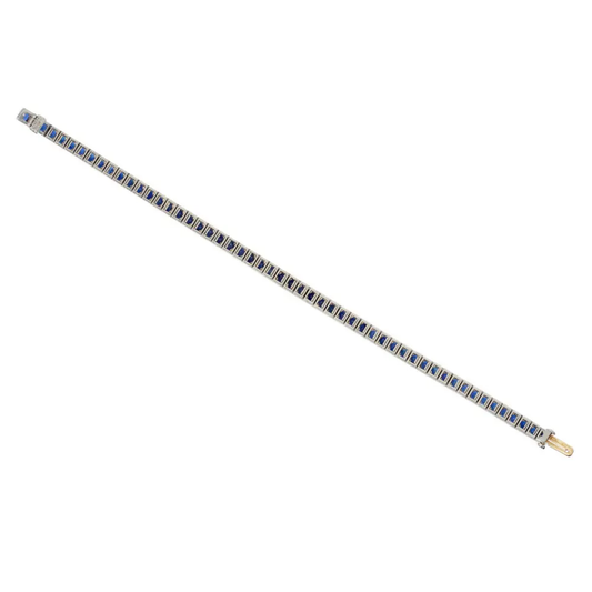 Tiffany & Co. Art Deco Platinum Sapphire Bracelet back