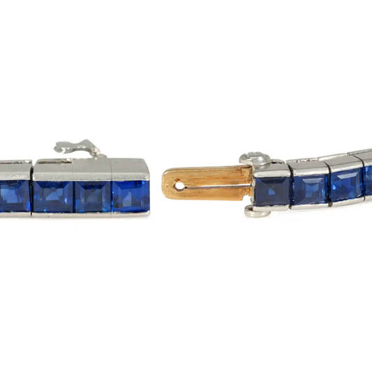 Tiffany & Co. Art Deco Platinum Sapphire Bracelet clasp
