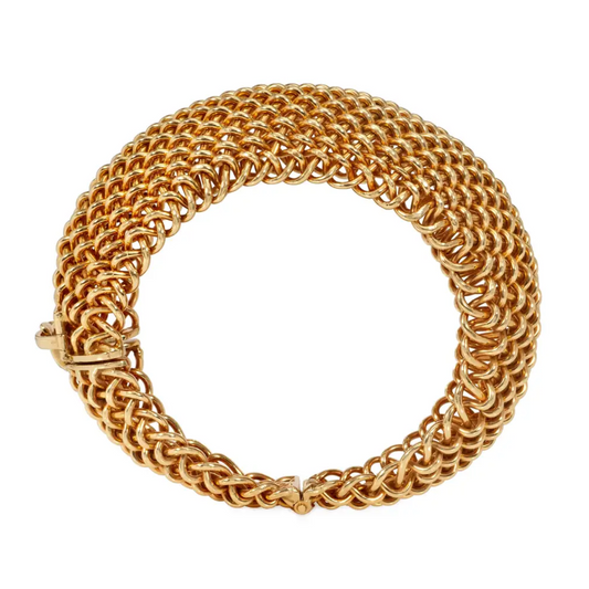 Seaman Schepps 1950s 18KT Yellow Gold Bracelet profile