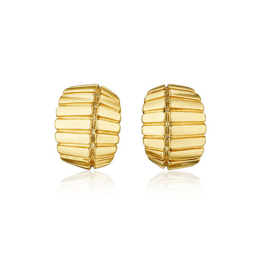 David Webb 1980s 18KT Yellow Gold Earrings front
