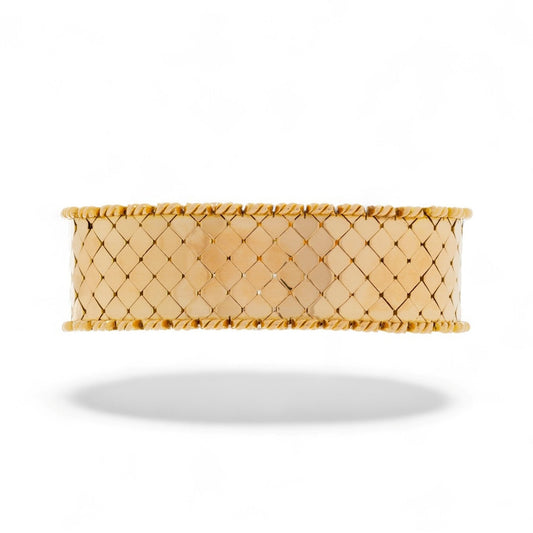 Gübelin 1960s 18KT Yellow Gold Emerald Watch Bracelet back