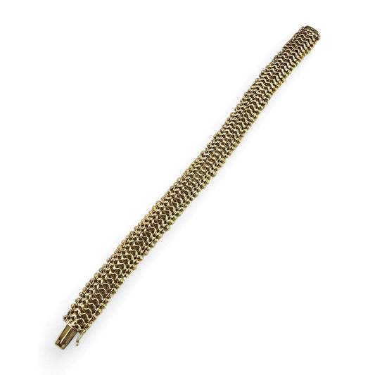 Faraone Italian 1970s 18KT Yellow Gold Diamond & Enamel Bracelet back