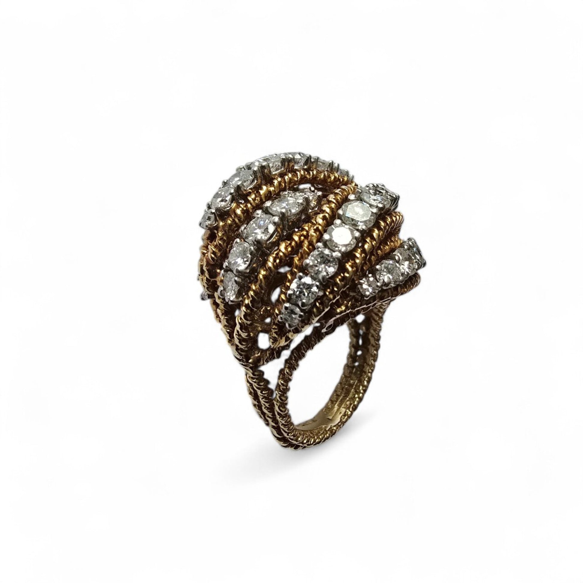 1960s 18KT White & Yellow Gold Diamond Ring side