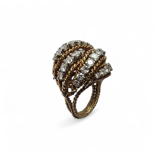1960s 18KT White & Yellow Gold Diamond Ring side