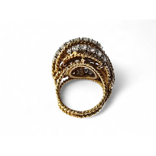 1960s 18KT White & Yellow Gold Diamond Ring profile