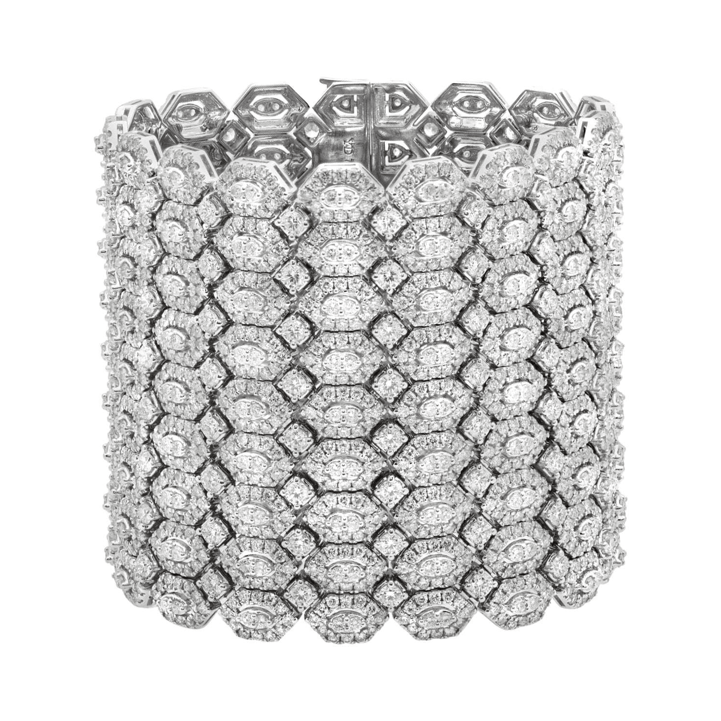 Post-1980s 18KT White Gold Diamond Bracelet front