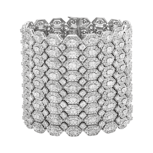 Post-1980s 18KT White Gold Diamond Bracelet front