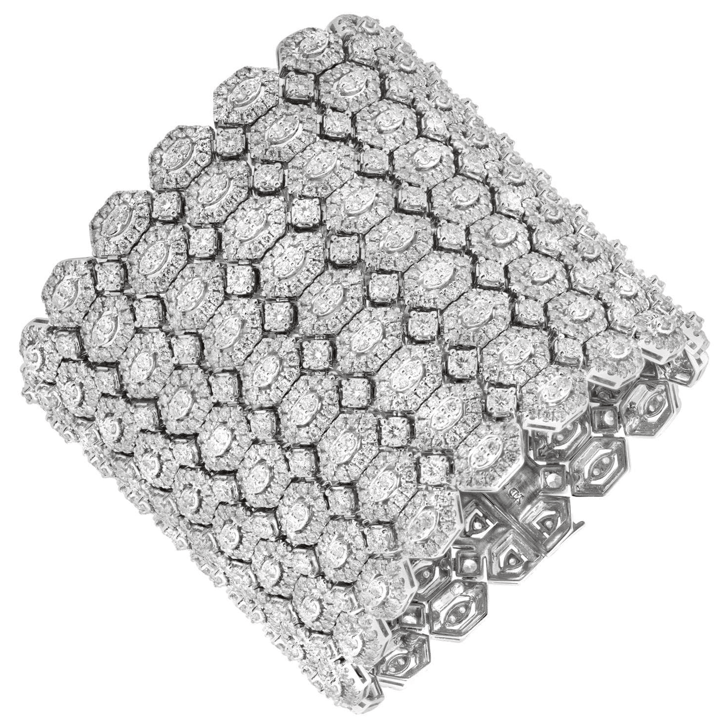 Post-1980s 18KT White Gold Diamond Bracelet front