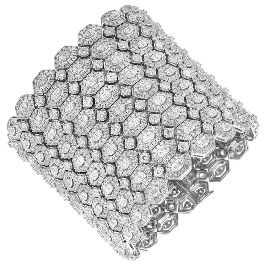 Post-1980s 18KT White Gold Diamond Bracelet front