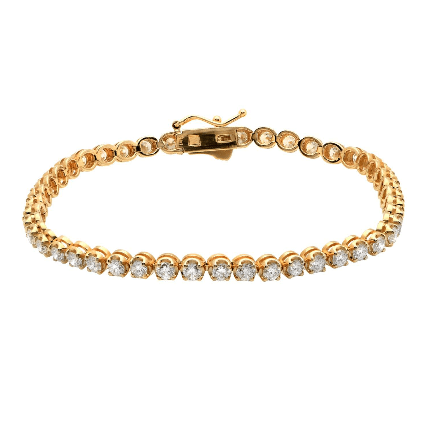 Contemporary 18KT Yellow Gold Diamond Bracelet front