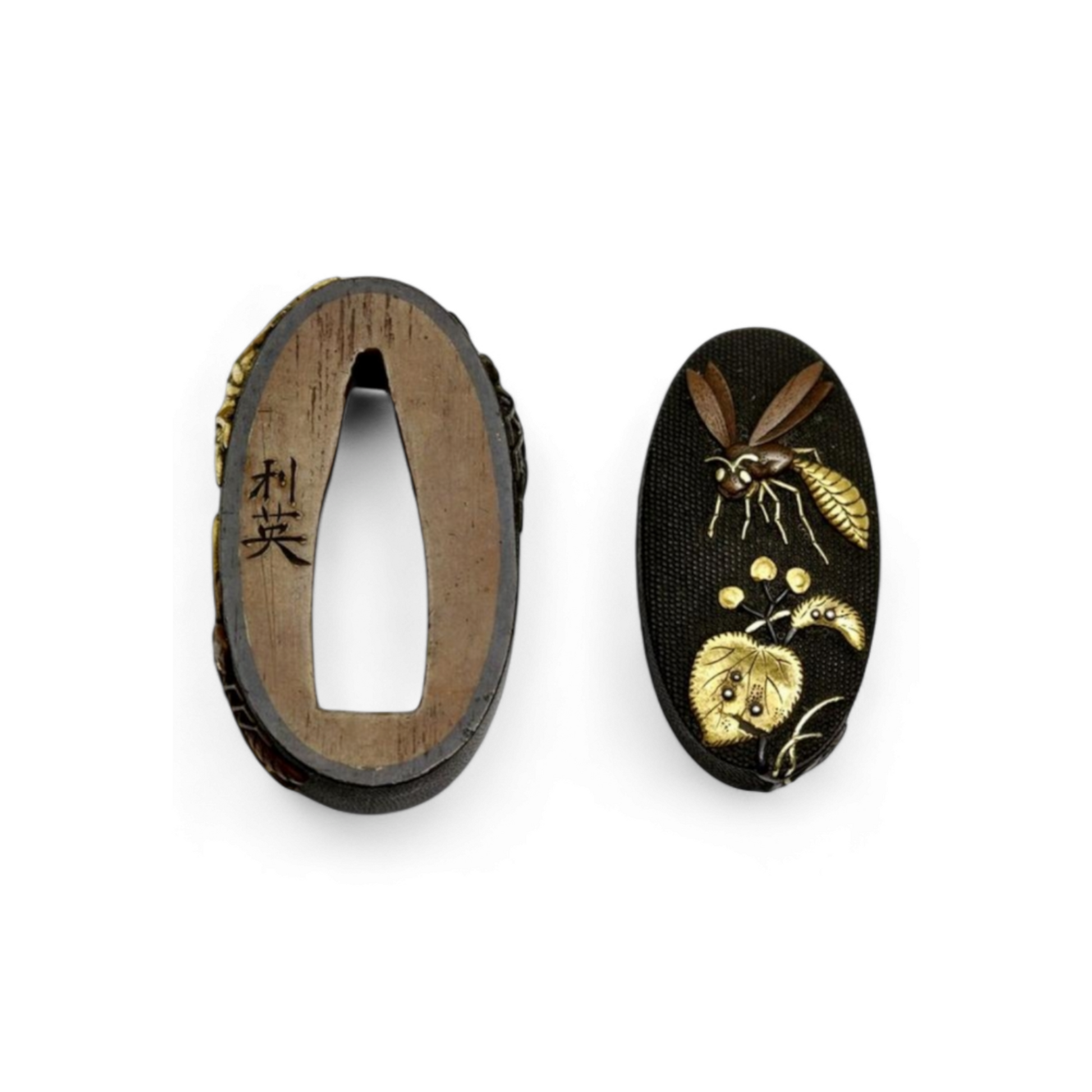 Post-1980s 18KT Rose Gold Natural Pearl & Diamond Earrings back and front