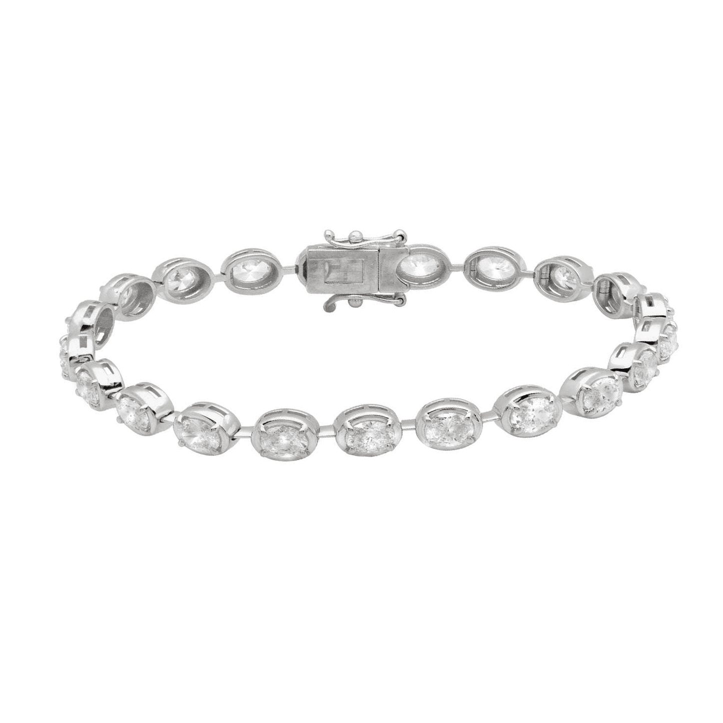 Post-1980s 14KT White Gold Diamond Bracelet front