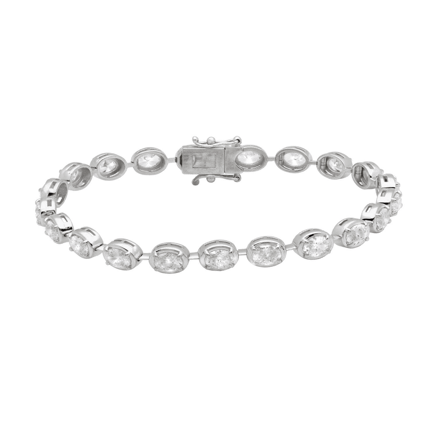 Post-1980s 14KT White Gold Diamond Bracelet front