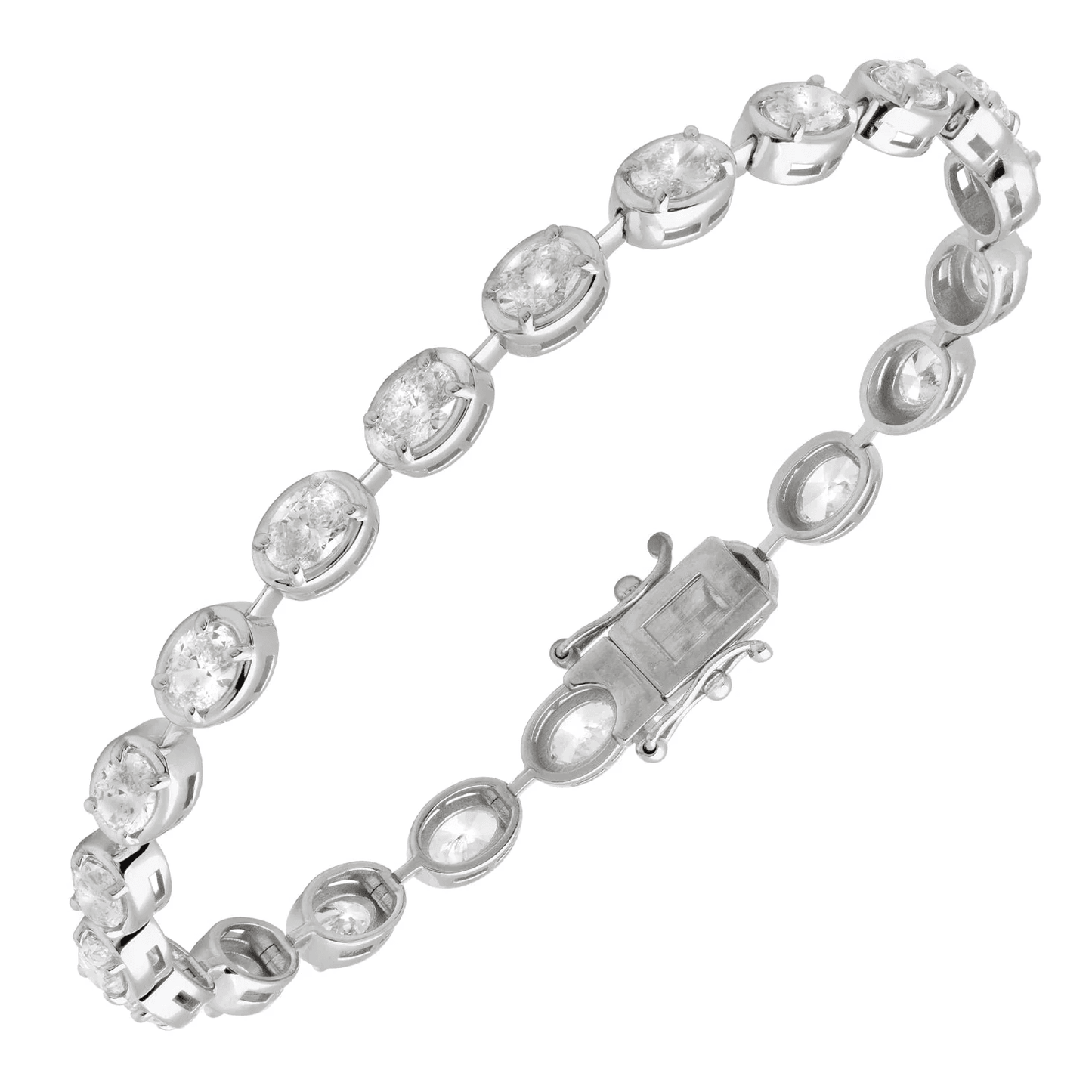 Post-1980s 14KT White Gold Diamond Bracelet front