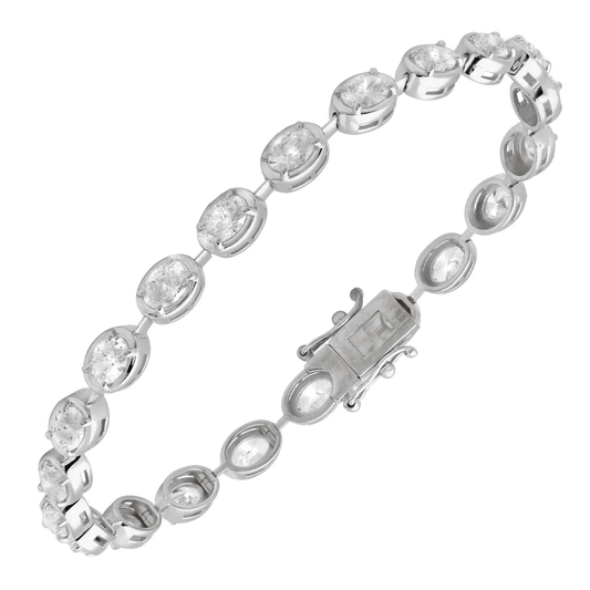Post-1980s 14KT White Gold Diamond Bracelet front