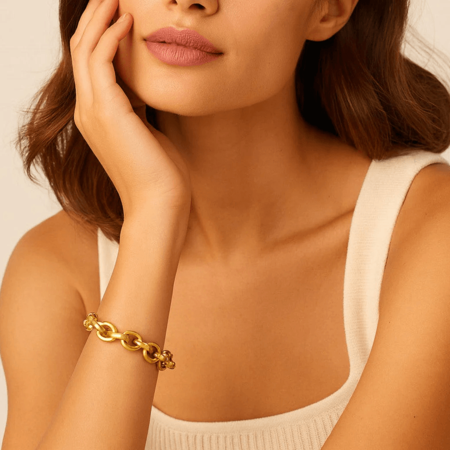 Post-1980s 18KT Yellow Gold Bracelet on wrist