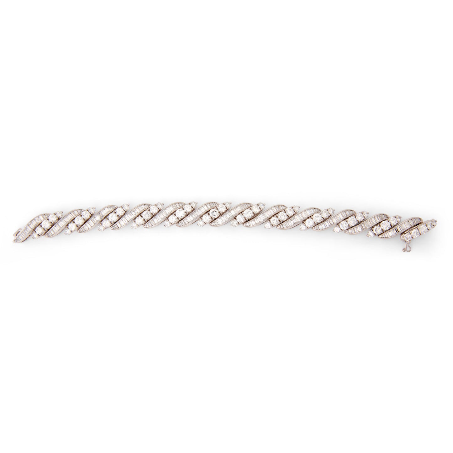 Retro 18KT White Gold Diamond Bracelet front