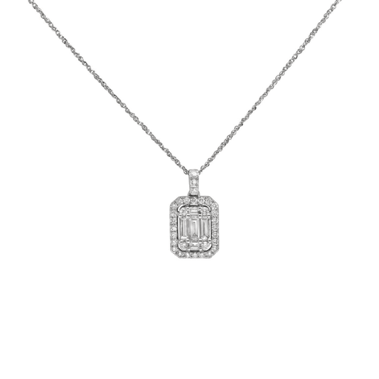 Contemporary 18KT White Gold Diamond Necklace front