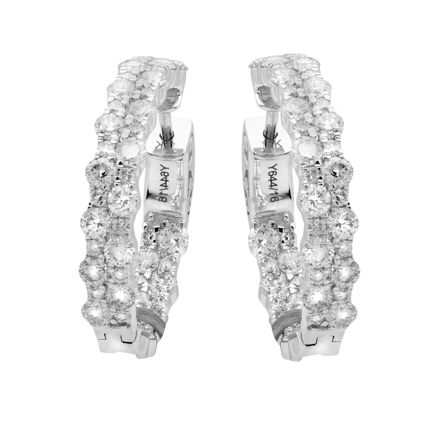Post-1980s 14KT White Gold Diamond Earrings front