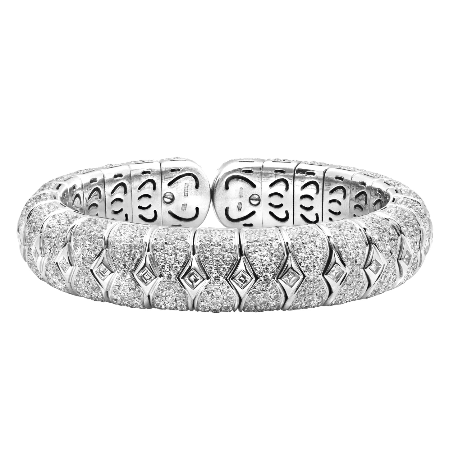 Bulgari Post-1980s 18KT White Gold Diamond Bracelet front