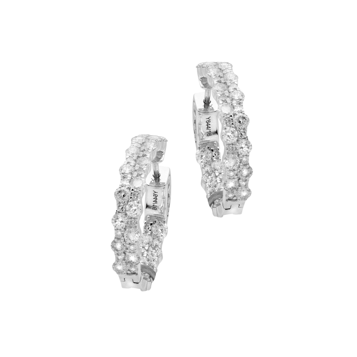 Post-1980s 14KT White Gold Diamond Earrings front