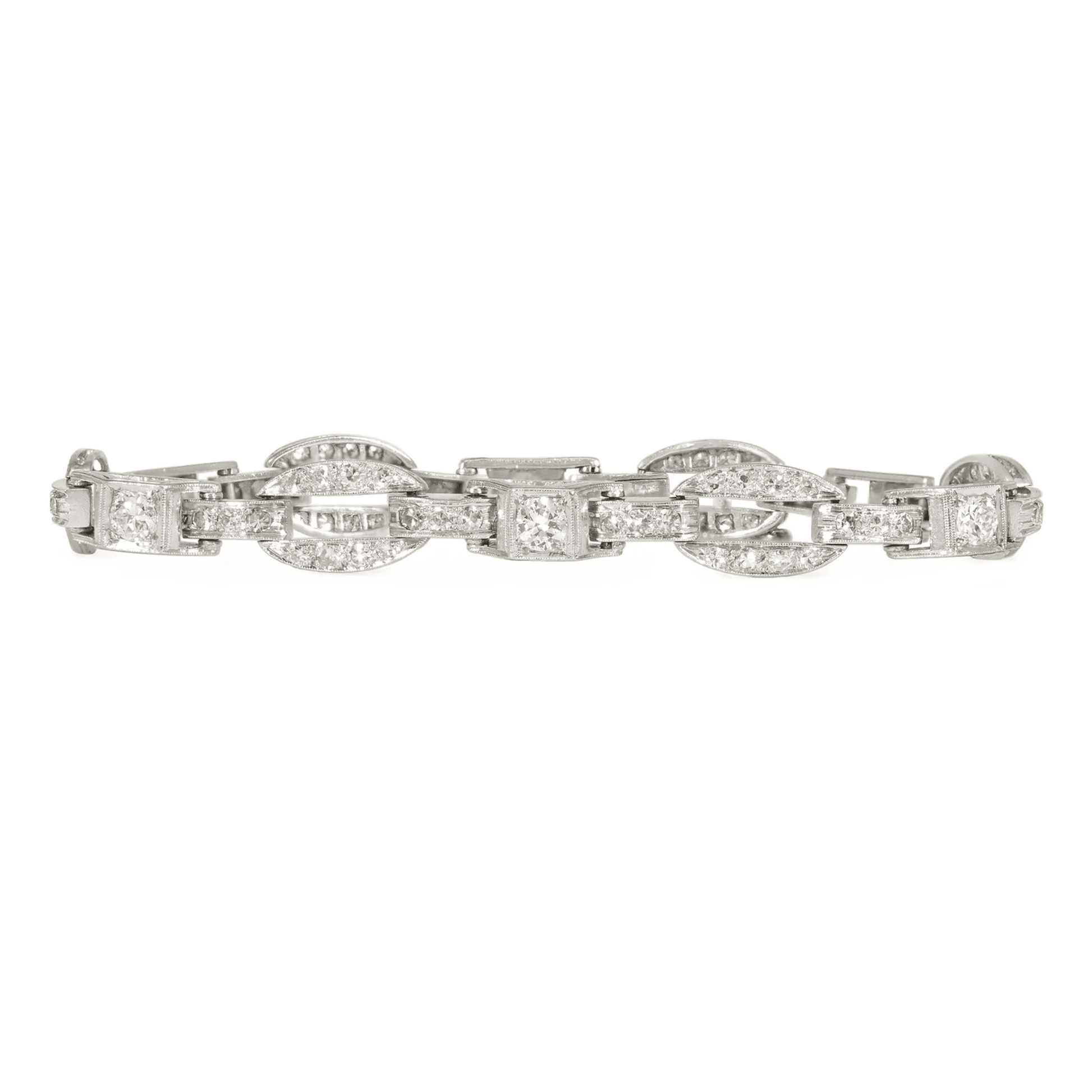 Art Deco Platinum Diamond Bracelet front