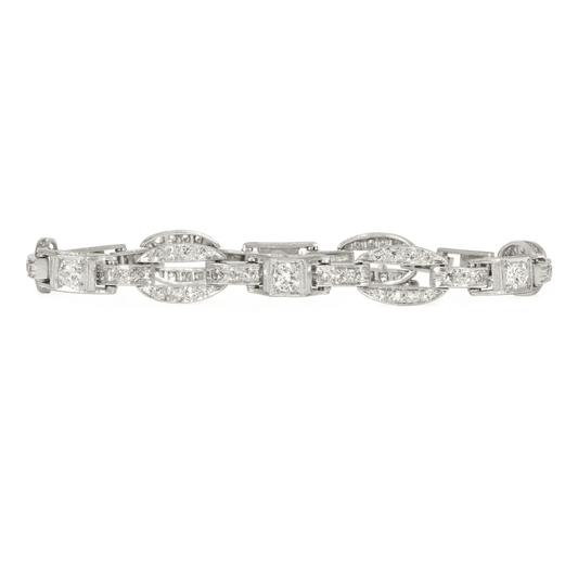 Art Deco Platinum Diamond Bracelet front