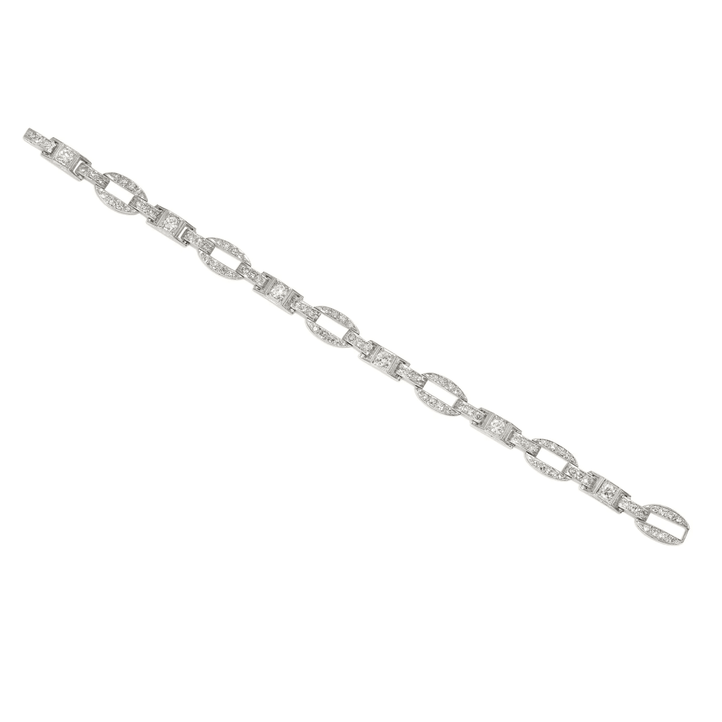 Art Deco Platinum Diamond Bracelet front