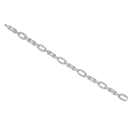 Art Deco Platinum Diamond Bracelet front