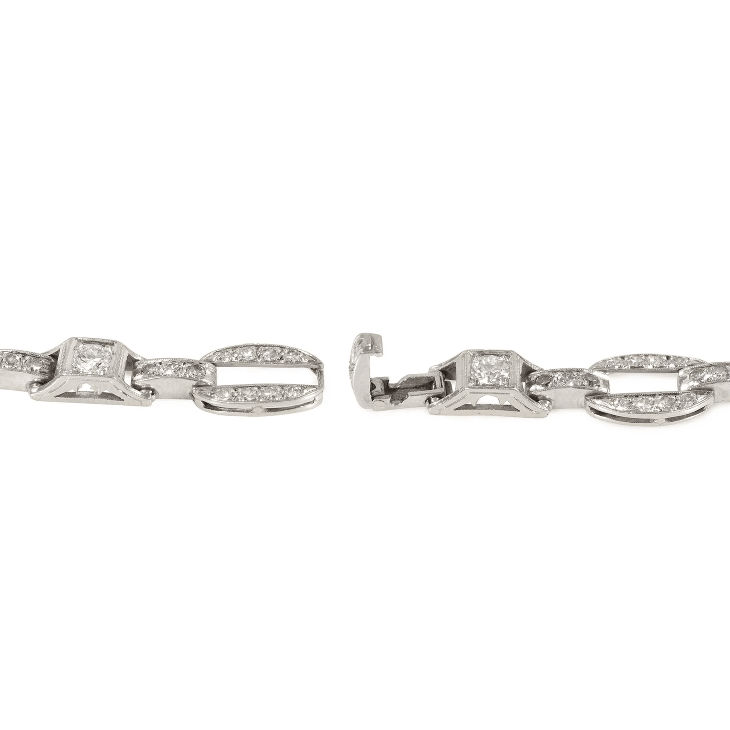 Art Deco Platinum Diamond Bracelet clasp