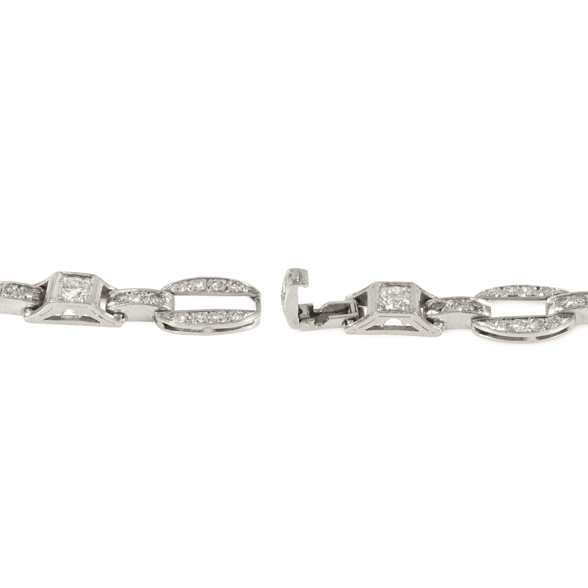 Art Deco Platinum Diamond Bracelet clasp