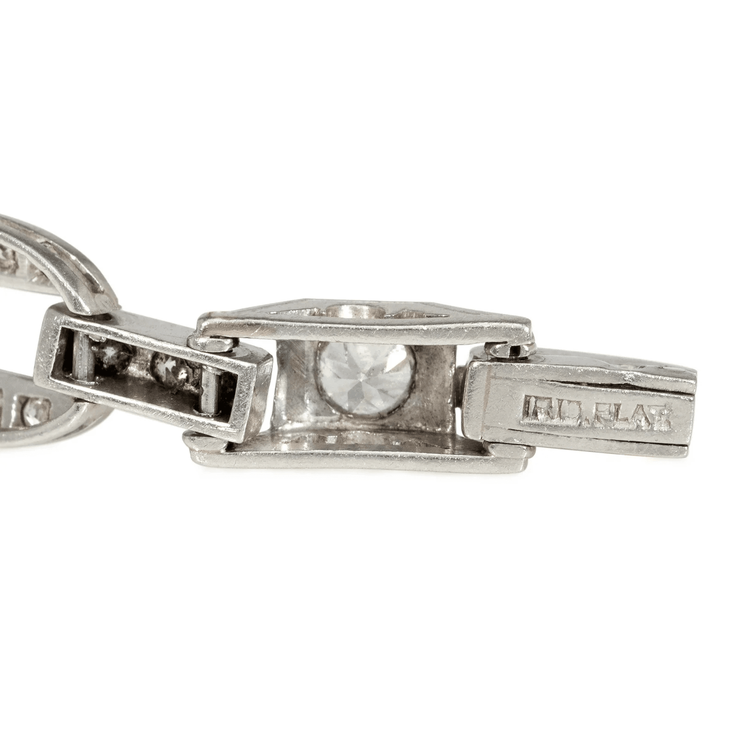 Art Deco Platinum Diamond Bracelet close-up details