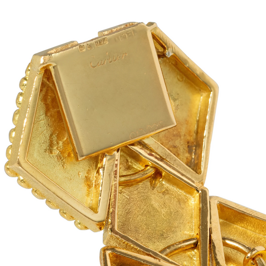 Cartier French 1950s 18KT Yellow Gold Bracelet signature