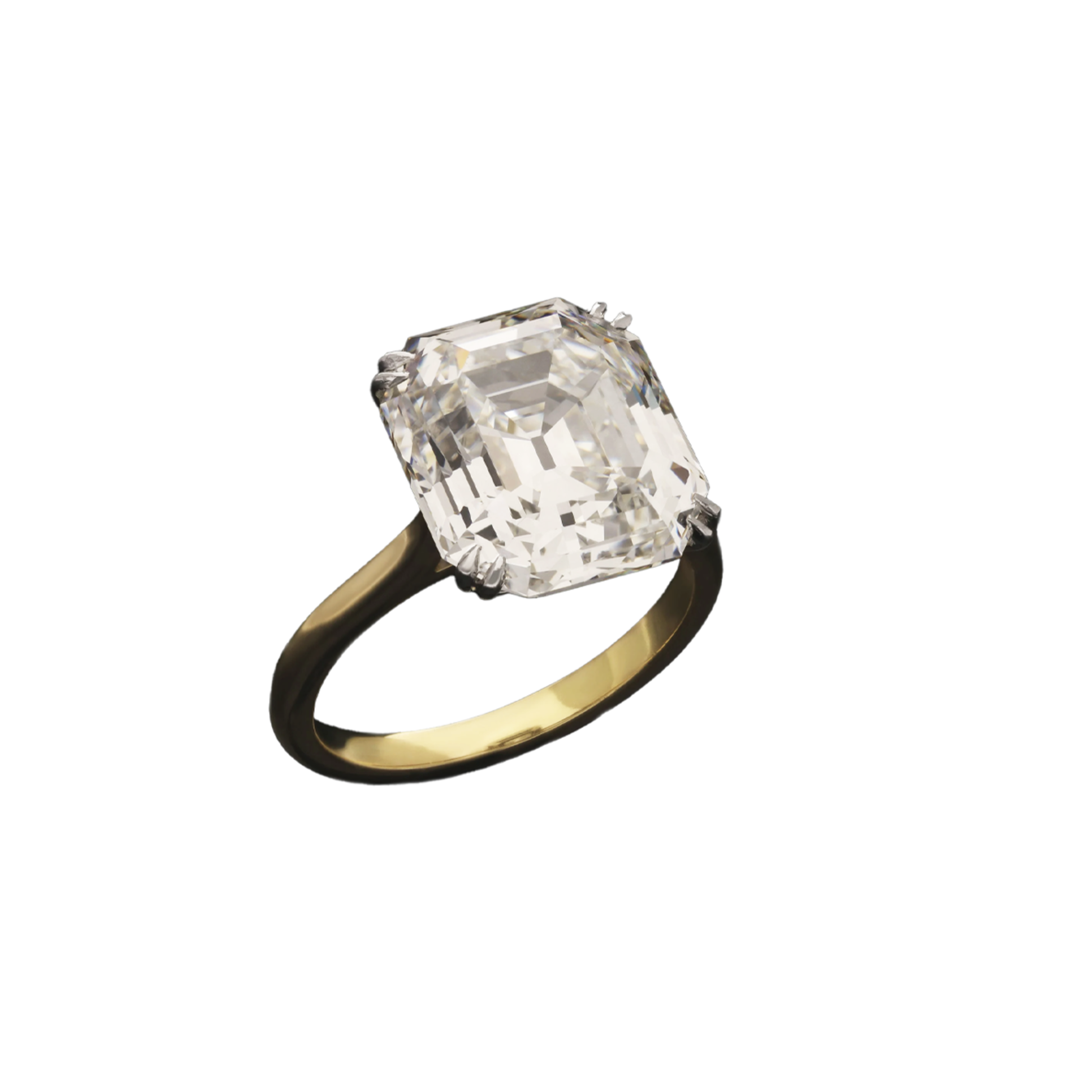 Antique Diamond in Modern Platinum & 18KT Yellow Gold Ring front