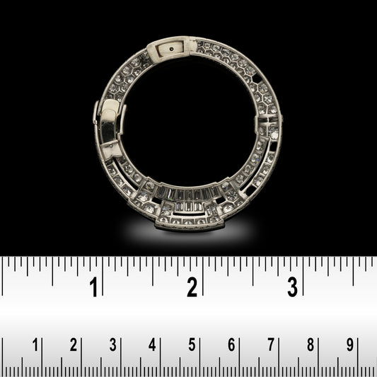 Van Cleef & Arpels French Art Deco Platinum Diamond Un Cercle Brooch back
