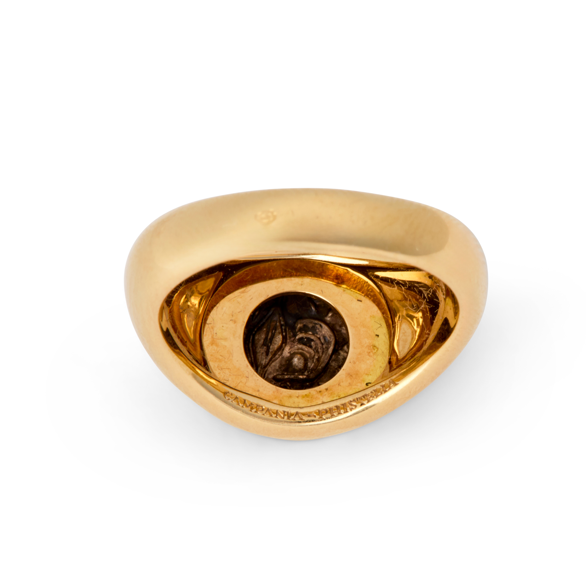 Bulgari 1980s 18KT Yellow Gold Monete Ring back