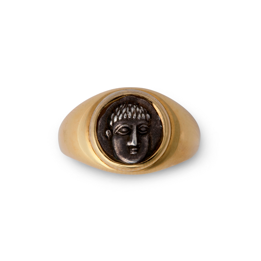 Bulgari 1980s 18KT Yellow Gold Monete Ring front