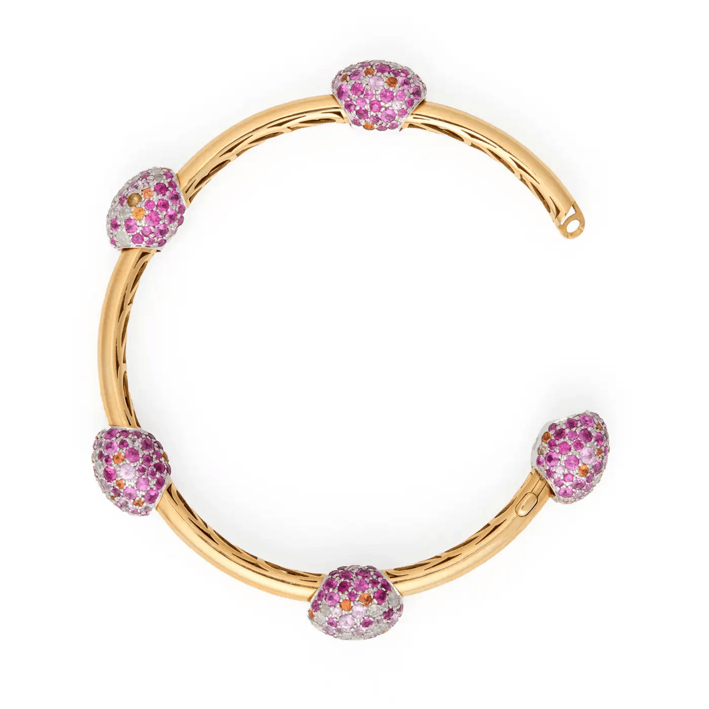 Pomellato Italian 1980s 18KT Yellow Gold Sapphire & Diamond Bracelet profile