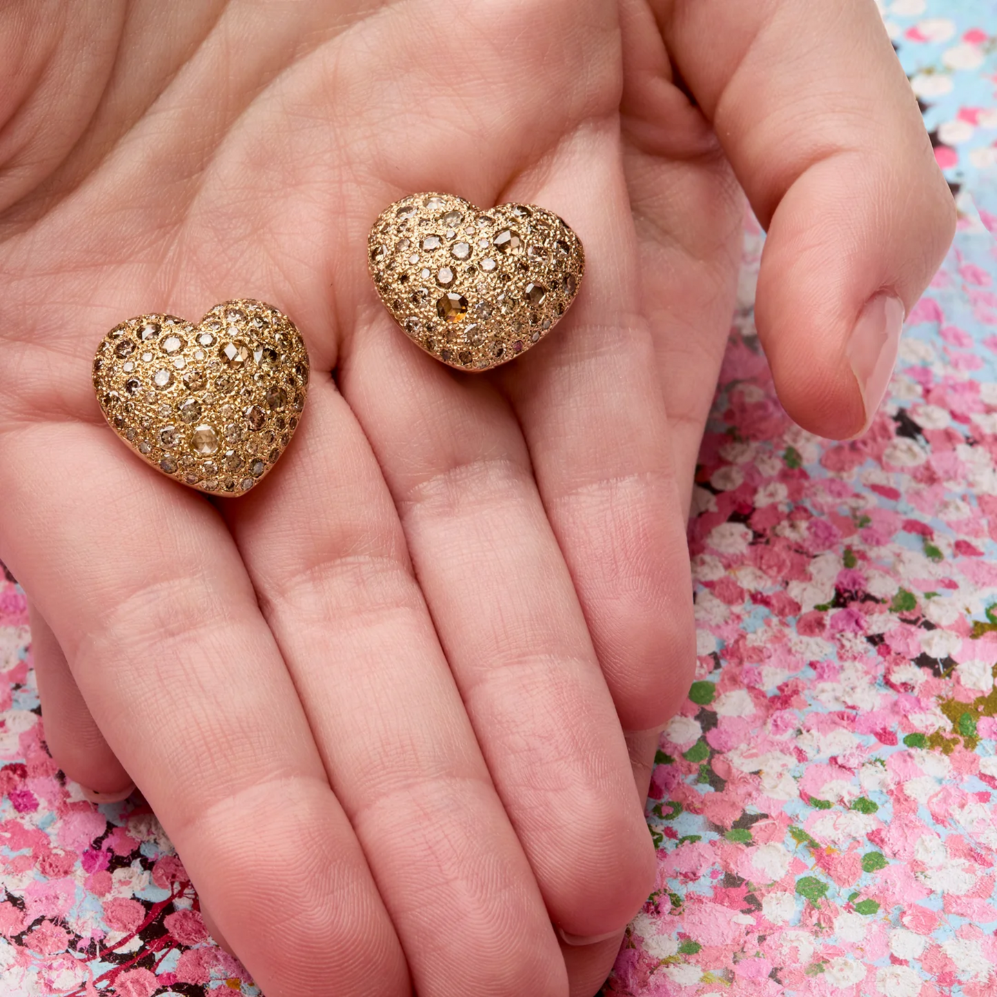 Pomellato 1980s 18KT Yellow Gold Diamond Earrings front