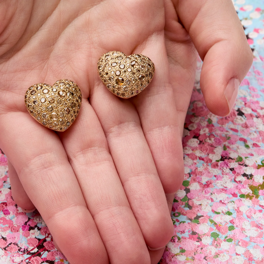 Pomellato 1980s 18KT Yellow Gold Diamond Earrings front