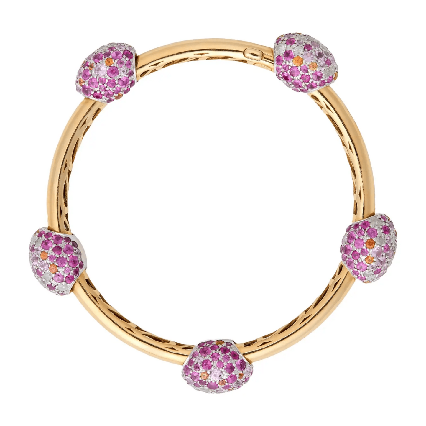 Pomellato Italian 1980s 18KT Yellow Gold Sapphire & Diamond Bracelet profile