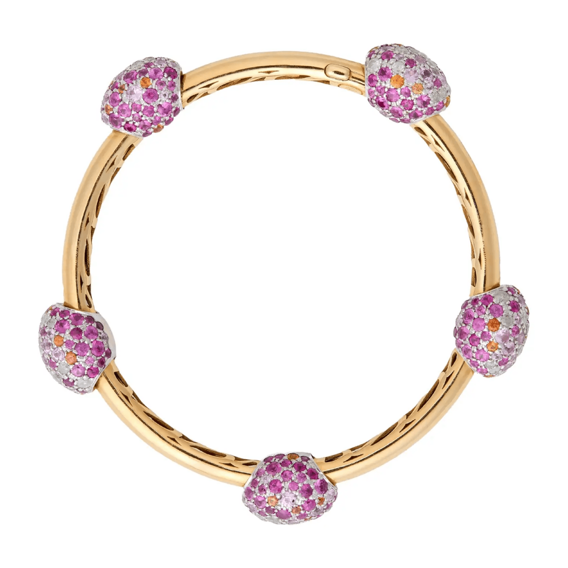 Pomellato Italian 1980s 18KT Yellow Gold Sapphire & Diamond Bracelet profile