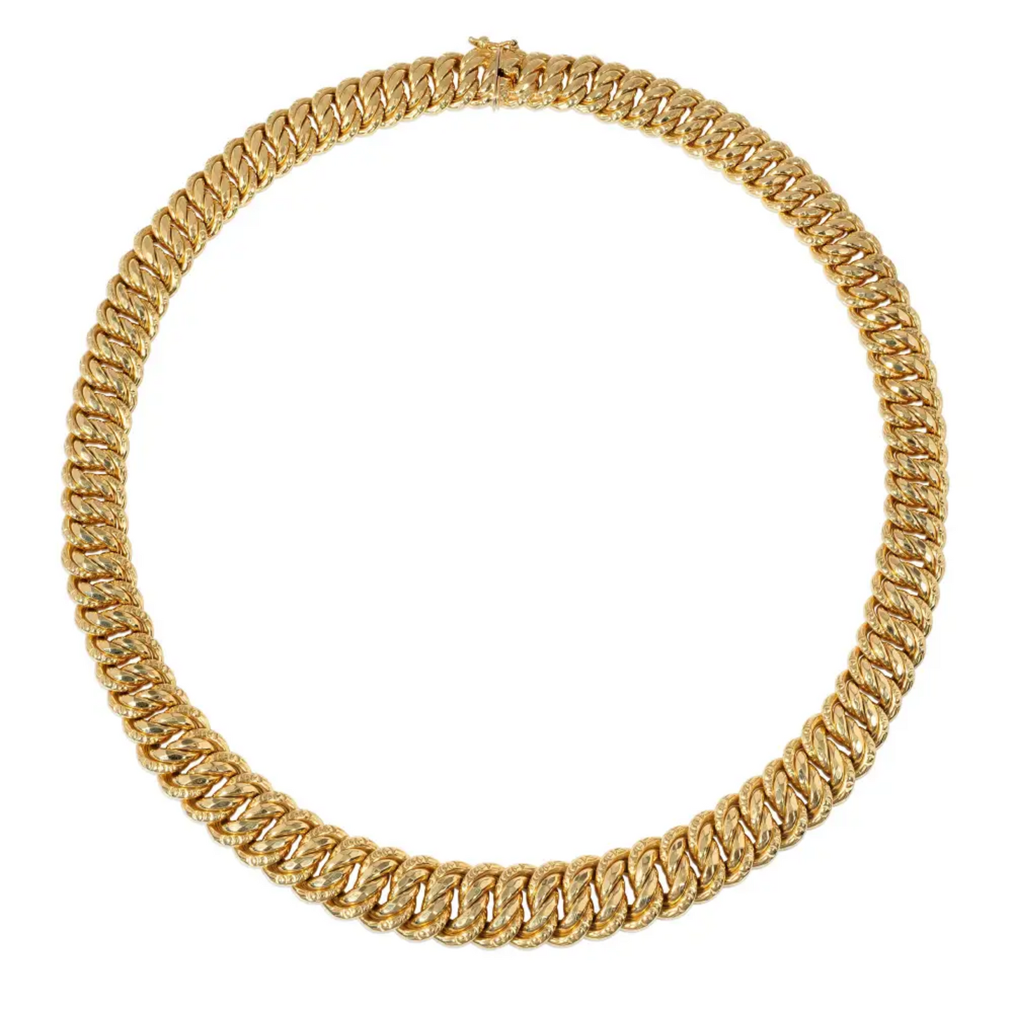 French 1980s 18KT Yellow Gold Necklace front