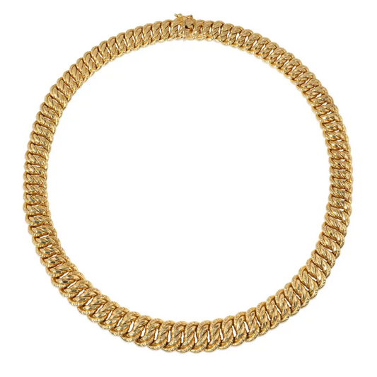 French 1980s 18KT Yellow Gold Necklace front