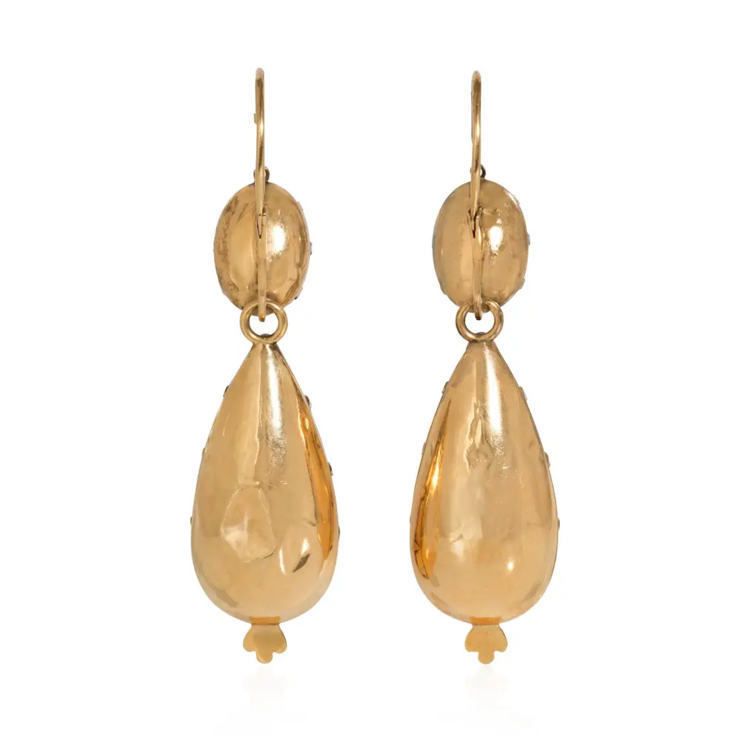Georgian Paris 18KT Yellow Gold Quartz Earrings back